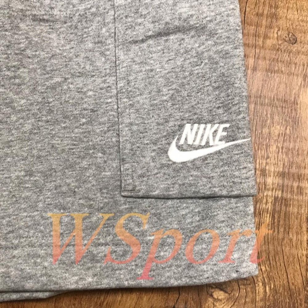 【WS】NIKE NSW CLUB 男款 運動 休閒 刺繡 LOGO 灰色 大口袋 短褲 棉褲 CZ9957-063-細節圖6