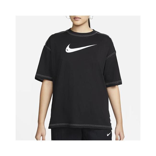 【WS】NIKE NSW SWSH SS TOP 女款 寬鬆 棉質 短袖 T恤 奶茶色 DM6212-126 黑010-細節圖6