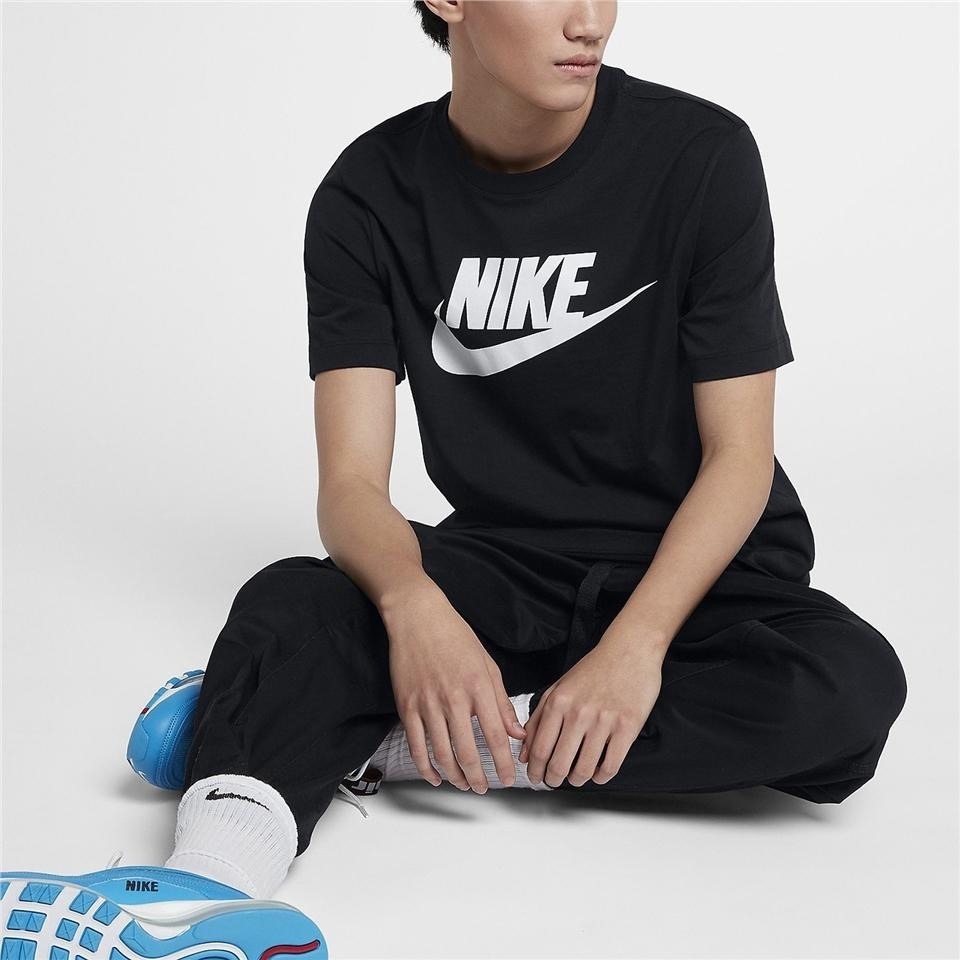 【WS】NIKE NSW TEE ICON 基本款 男款 黑白 運動 休閒 短袖 短T AR5005-010-細節圖2