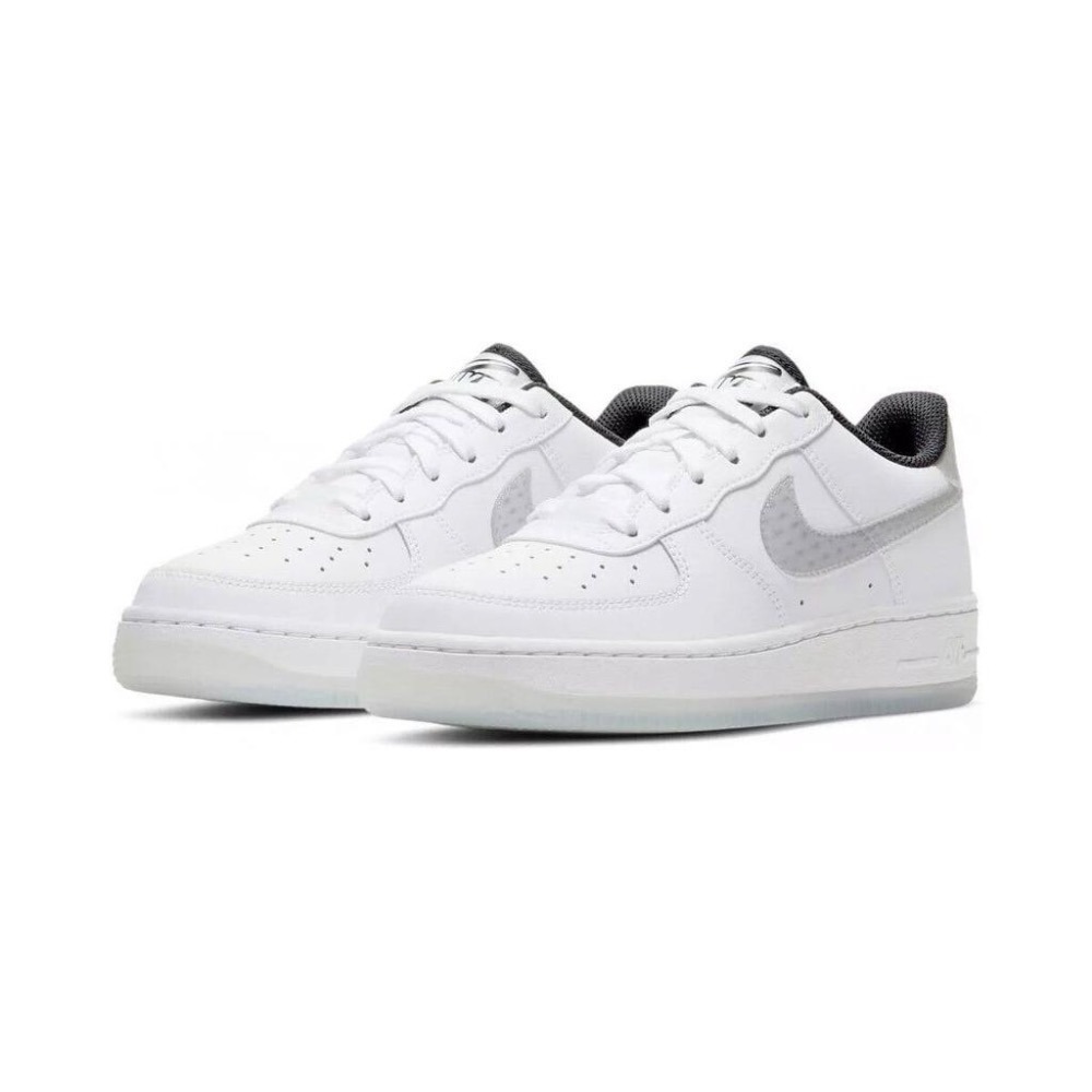 【WS】NIKE AIR FORCE 1 (GS)  AF1 全白 滿天星 白銀 運動 休閒鞋 CW5909-100-細節圖2