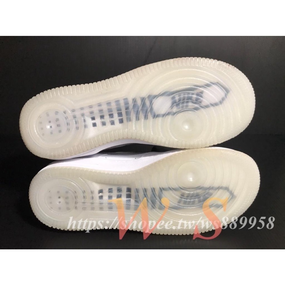 【WS】NIKE AIR FORCE 1 (GS)  AF1 全白 滿天星 白銀 運動 休閒鞋 CW5909-100-細節圖8