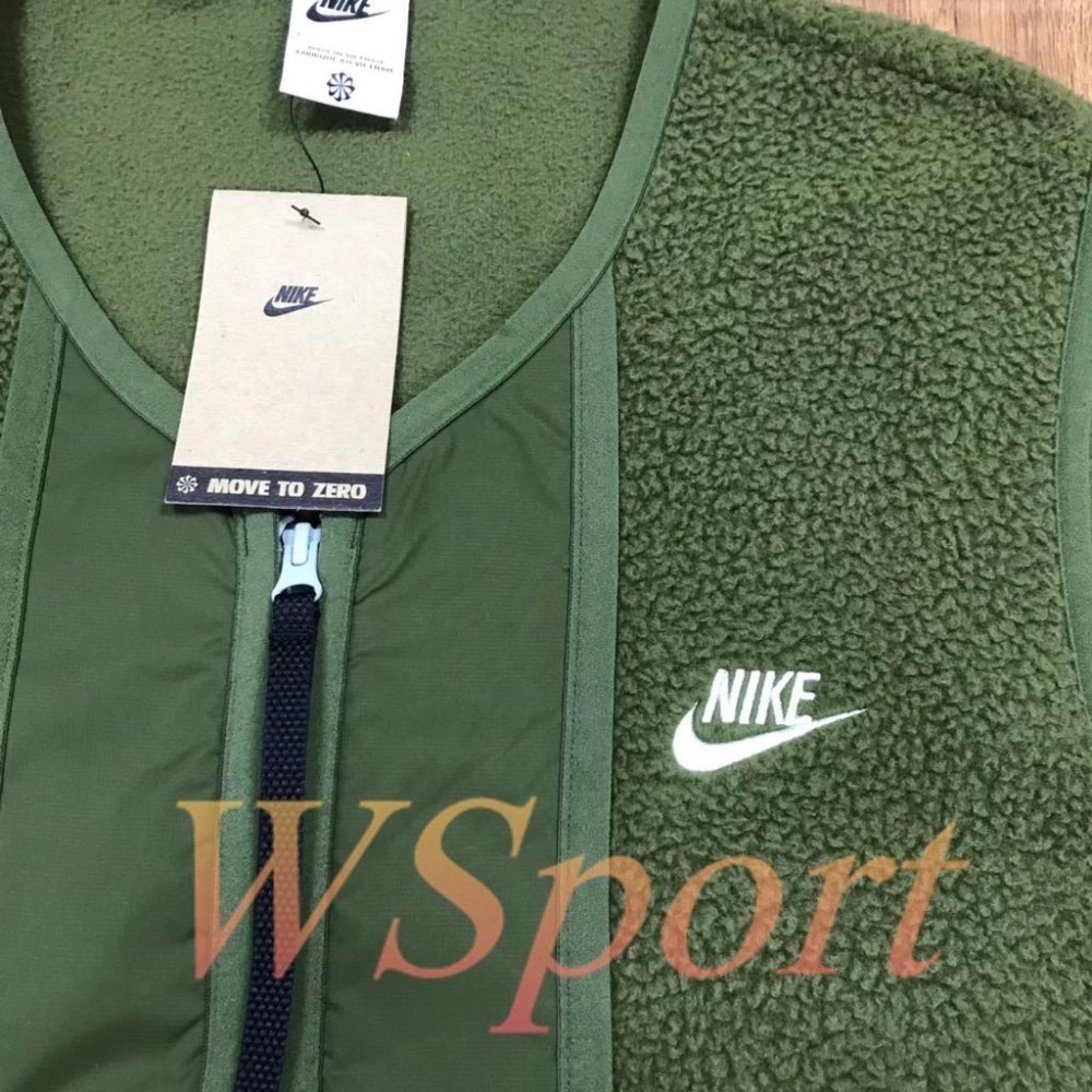 【WS】NIKE NSW VEST ACG 男款 綠色 刺繡 絨毛 拼接 羊羔毛 背心外套 DD5026-326-細節圖7