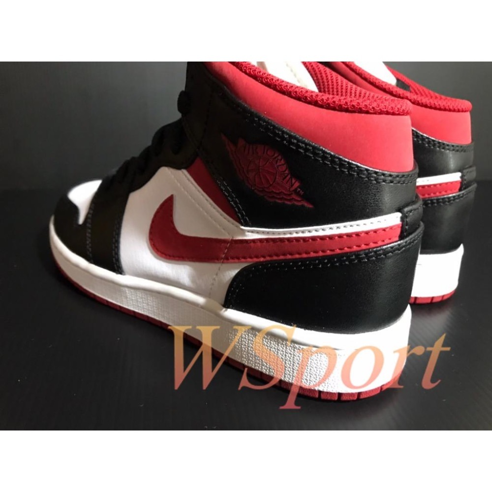 【WS】NIKE AIR JORDAN 1 MID BG 黑紅 大童 運動 休閒 籃球鞋 DJ4695-122-細節圖4