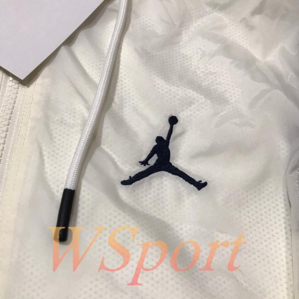 【WS】NIKE JORDAN 男款 刺繡 運動外套 風衣 連帽 拉鍊口袋 拼接 藍白色 DA9833-133-細節圖7