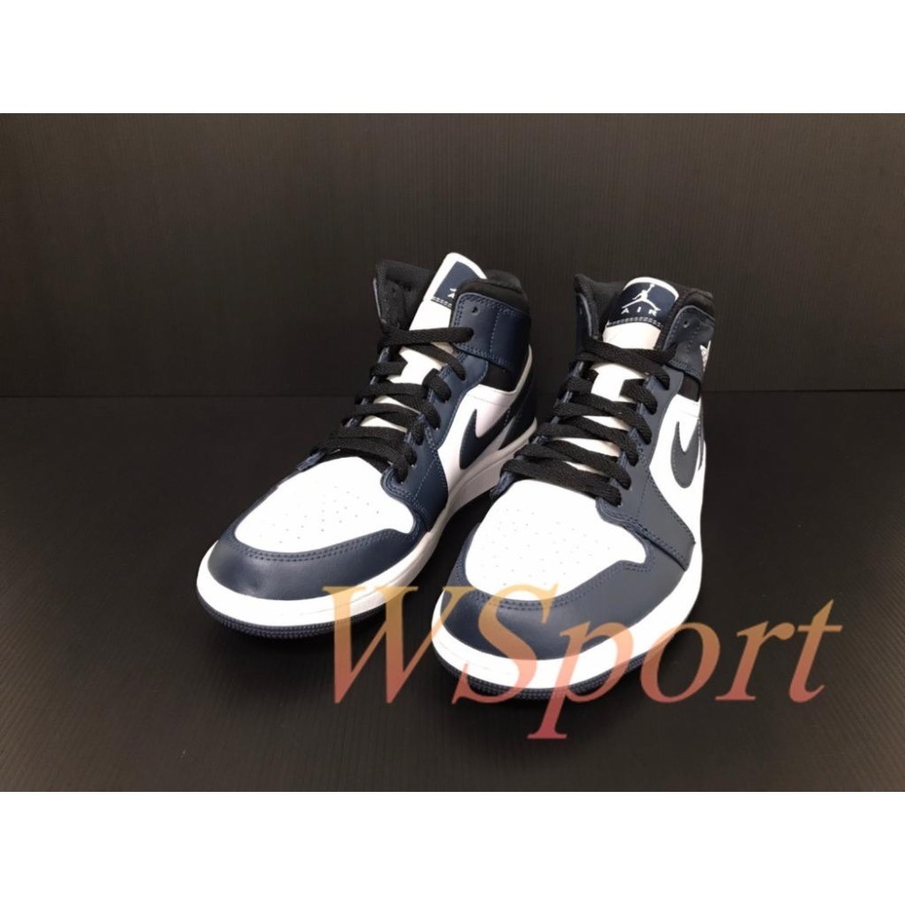 【WS】NIKE AIR JORDAN 1 MID ＇ARMORY NAVY＇ 男款 黑曜石 554724-411-細節圖2