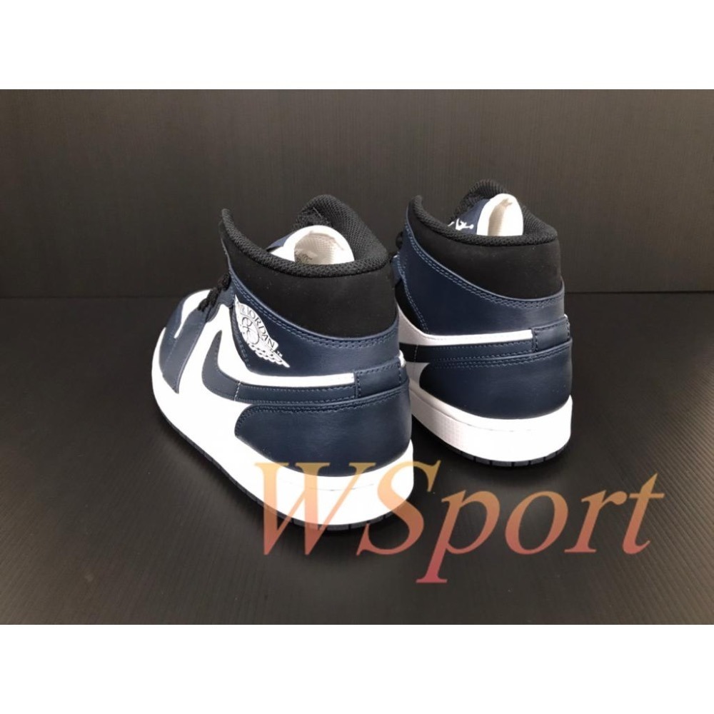 【WS】NIKE AIR JORDAN 1 MID ＇ARMORY NAVY＇ 男款 黑曜石 554724-411-細節圖3