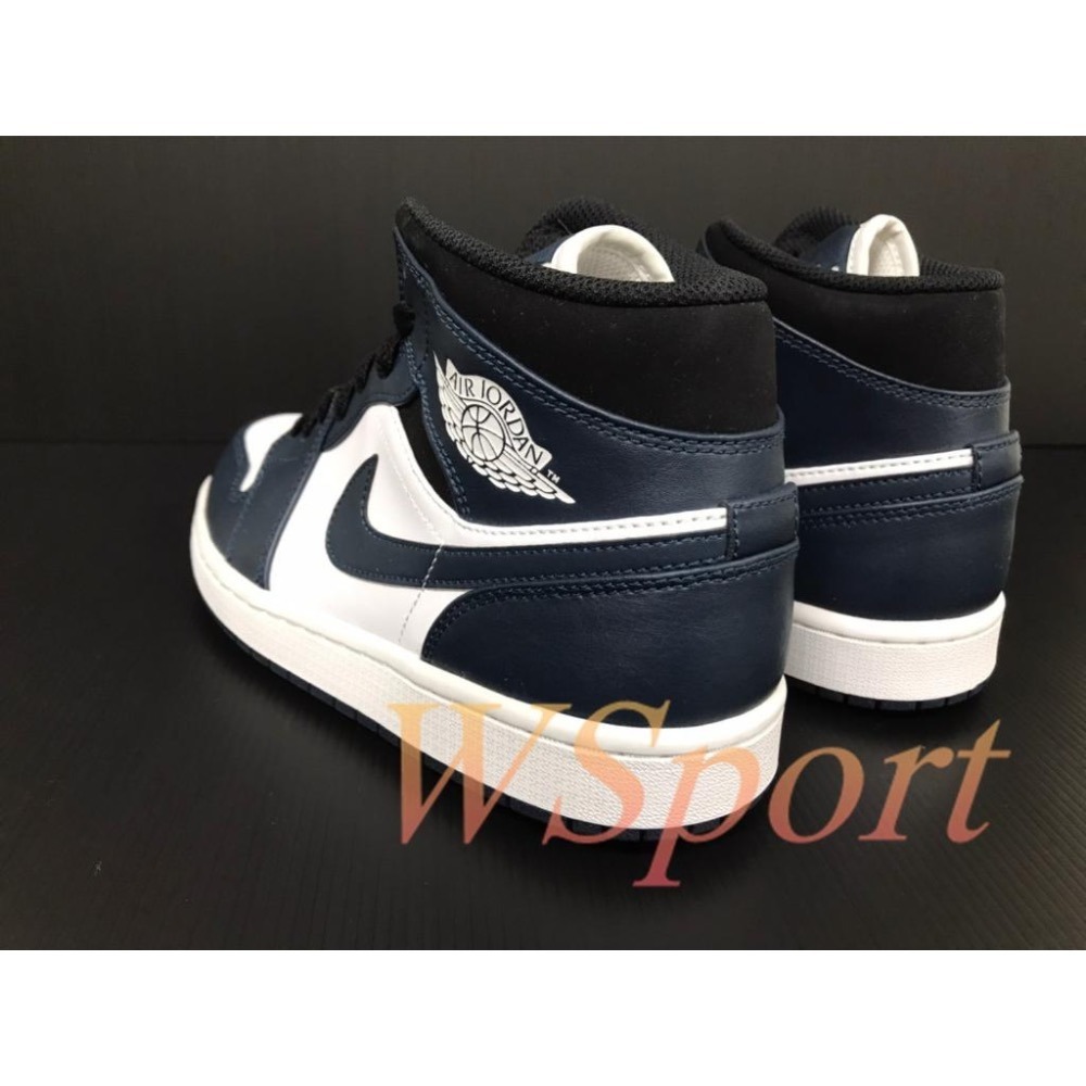 【WS】NIKE AIR JORDAN 1 MID ＇ARMORY NAVY＇ 男款 黑曜石 554724-411-細節圖4