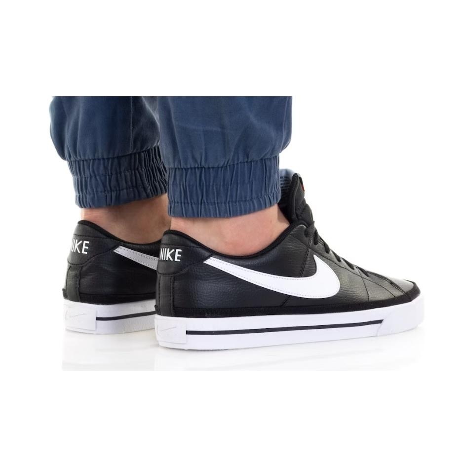【WS】NIKE COURT LEGACY NN 男 黑白 皮革 復古 板鞋 運動 休閒鞋 工作鞋 DH3162-001-細節圖2