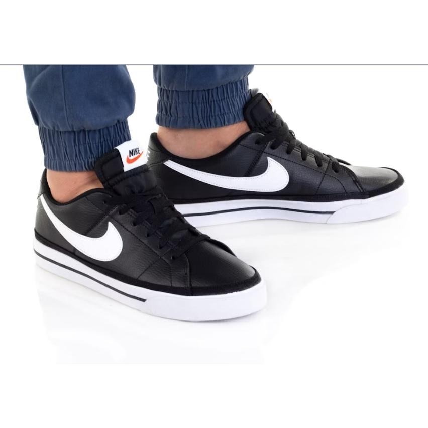 【WS】NIKE COURT LEGACY NN 男 黑白 皮革 復古 板鞋 運動 休閒鞋 工作鞋 DH3162-001-細節圖3