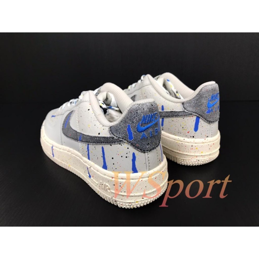 【WS】NIKE AIR FORCE 1 (GS)  AF1 童鞋 潑墨 運動 休閒鞋 DJ2598-001-細節圖3