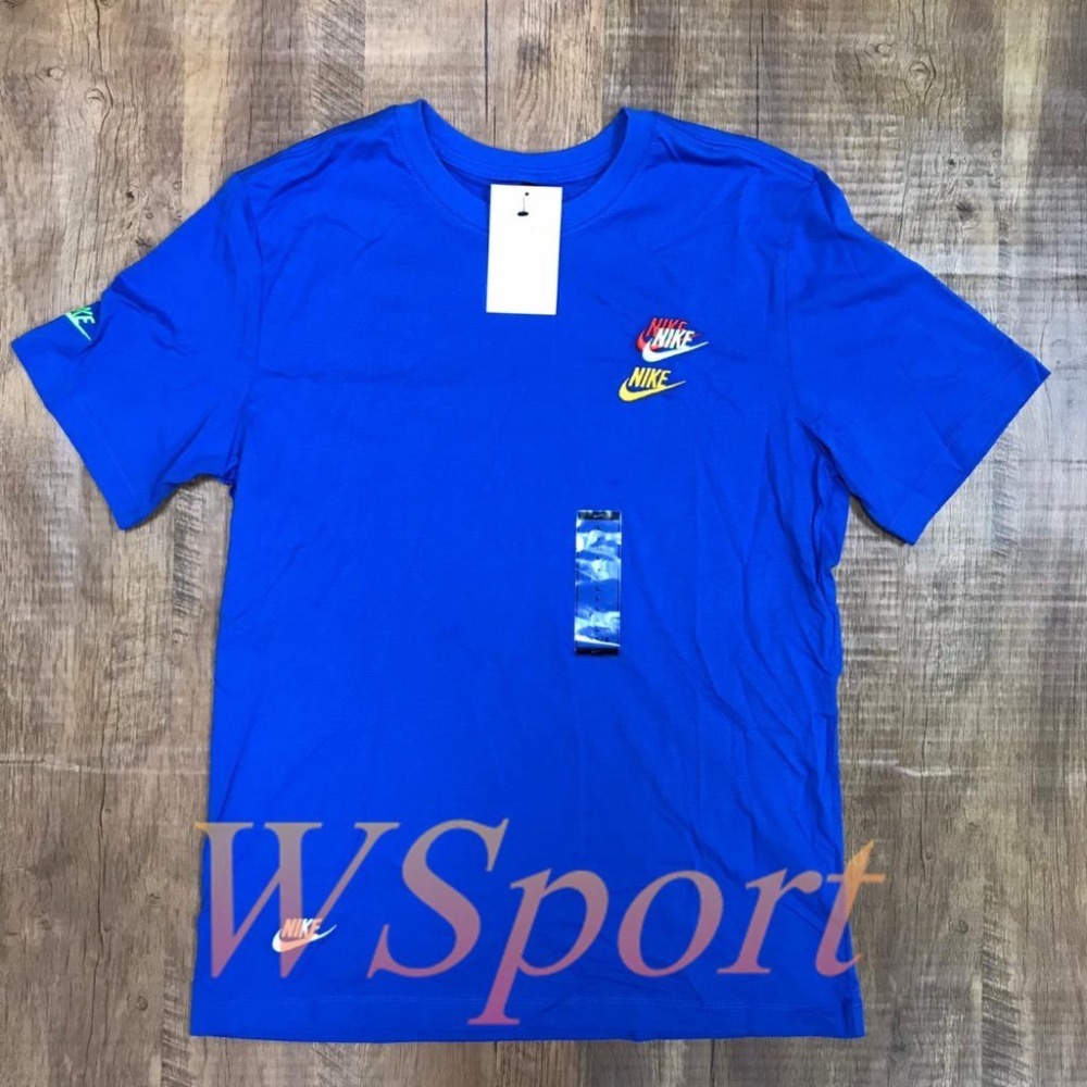 【WS】NIKE NSW CLUB TEE 男款 藍 刺繡 運動 休閒 短T 短袖 DJ1569-403-細節圖5