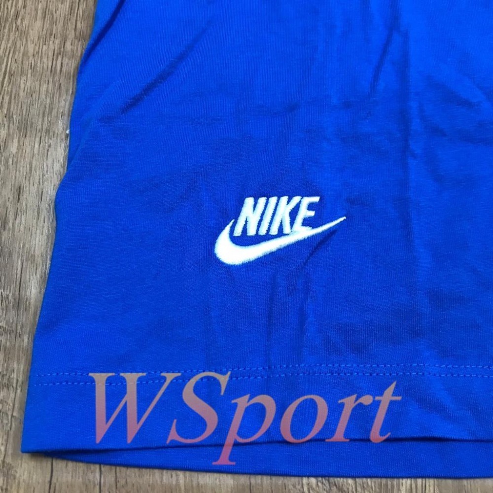 【WS】NIKE NSW CLUB TEE 男款 藍 刺繡 運動 休閒 短T 短袖 DJ1569-403-細節圖6