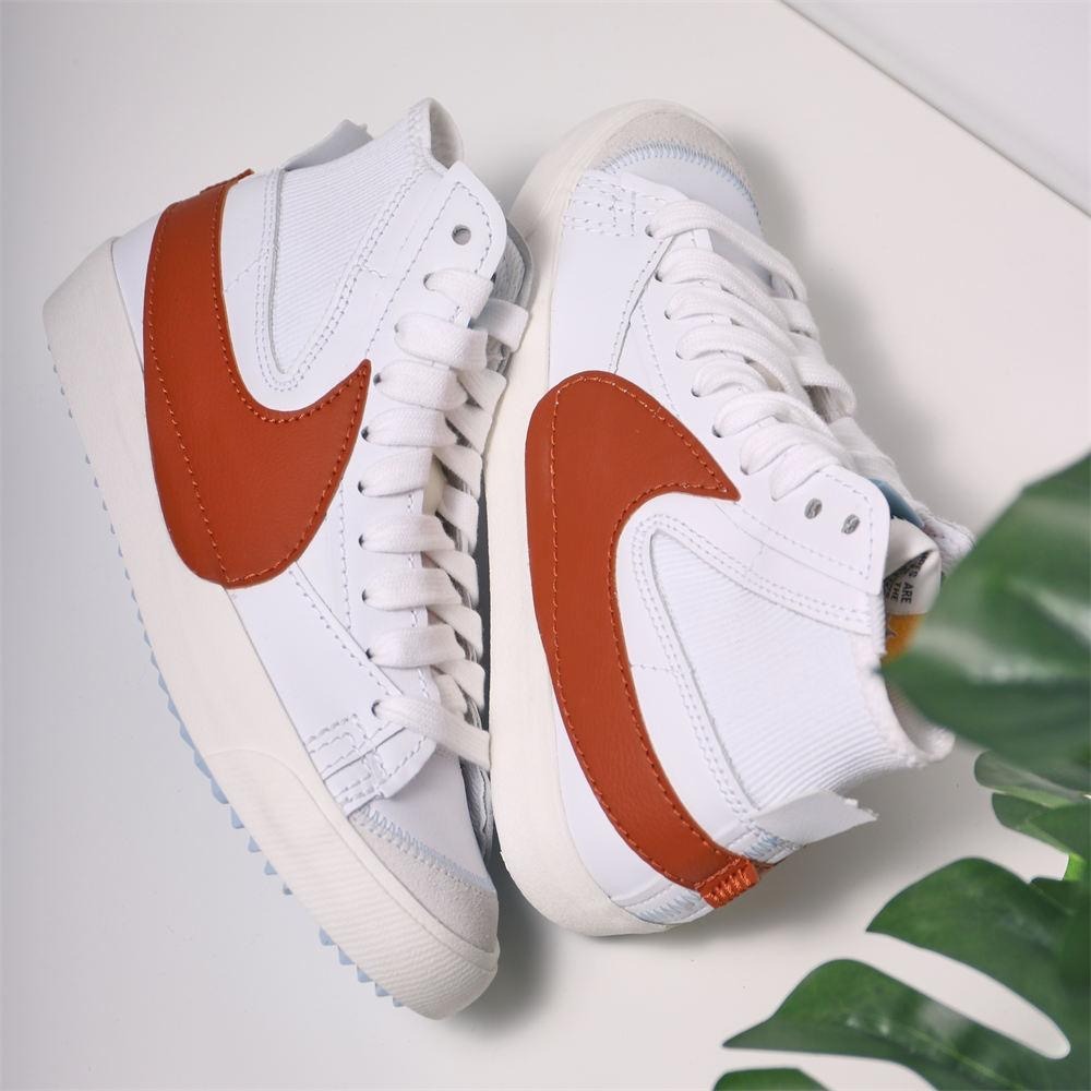 【WS】NIKE BLAZER MID JUMBO 男款 白橘 運動 復古 滑板鞋 休閒鞋 DD3111-101-細節圖7