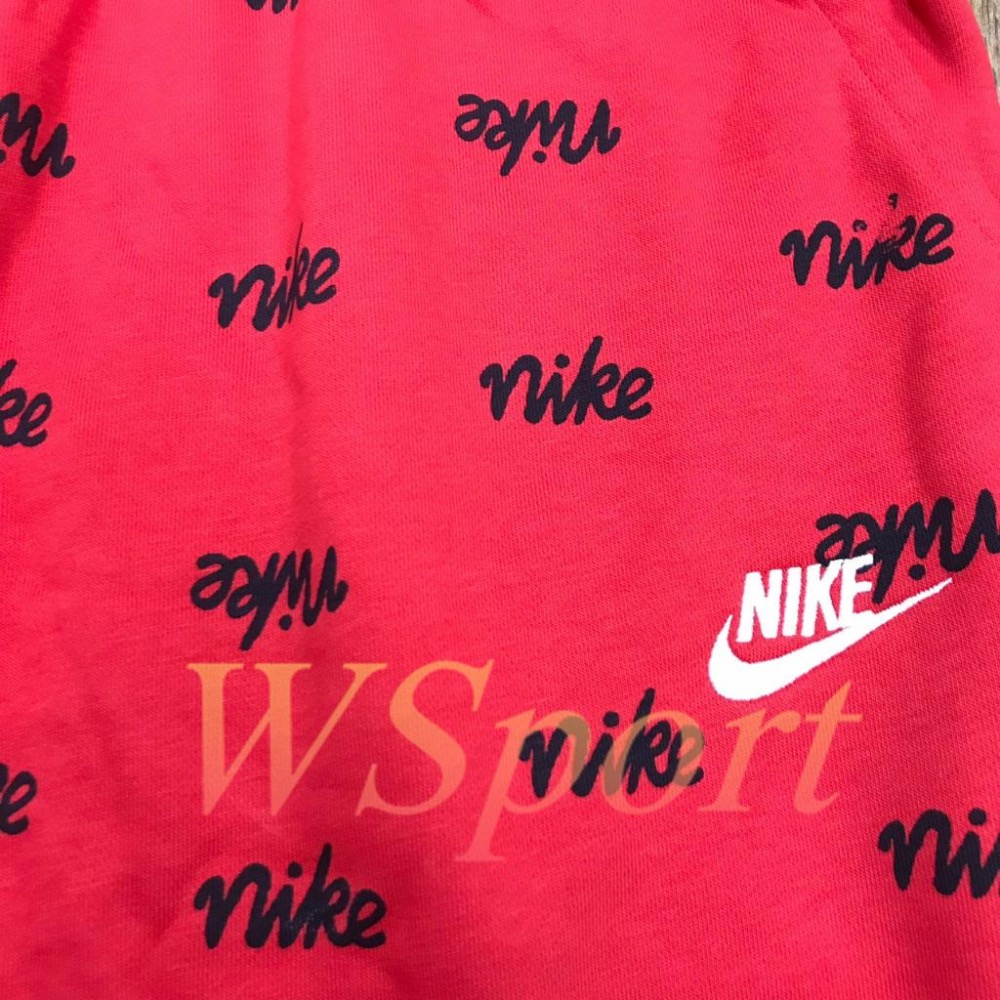 【WS】NIKE NSW CLUB FLC 男款 紅色 草寫 運動 休閒 棉褲 短褲 DA0044-657-細節圖3