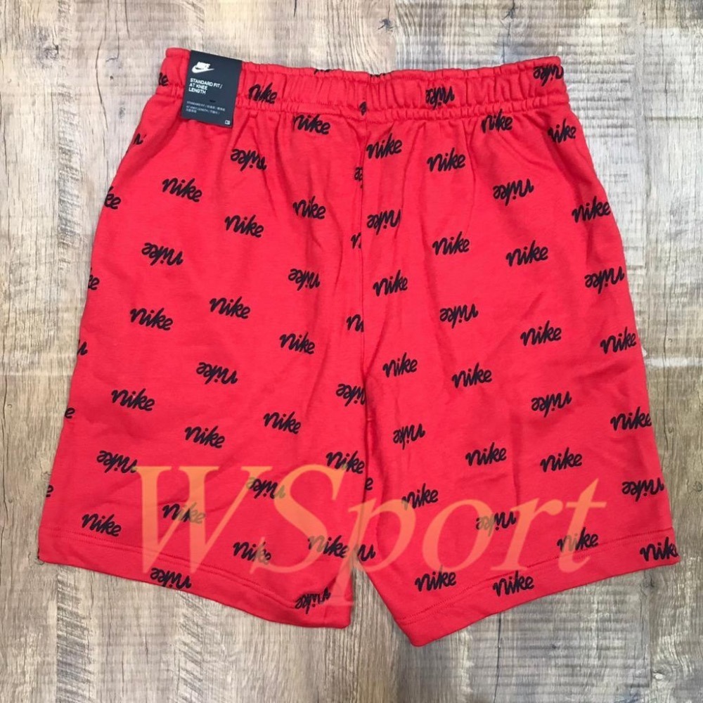 【WS】NIKE NSW CLUB FLC 男款 紅色 草寫 運動 休閒 棉褲 短褲 DA0044-657-細節圖5