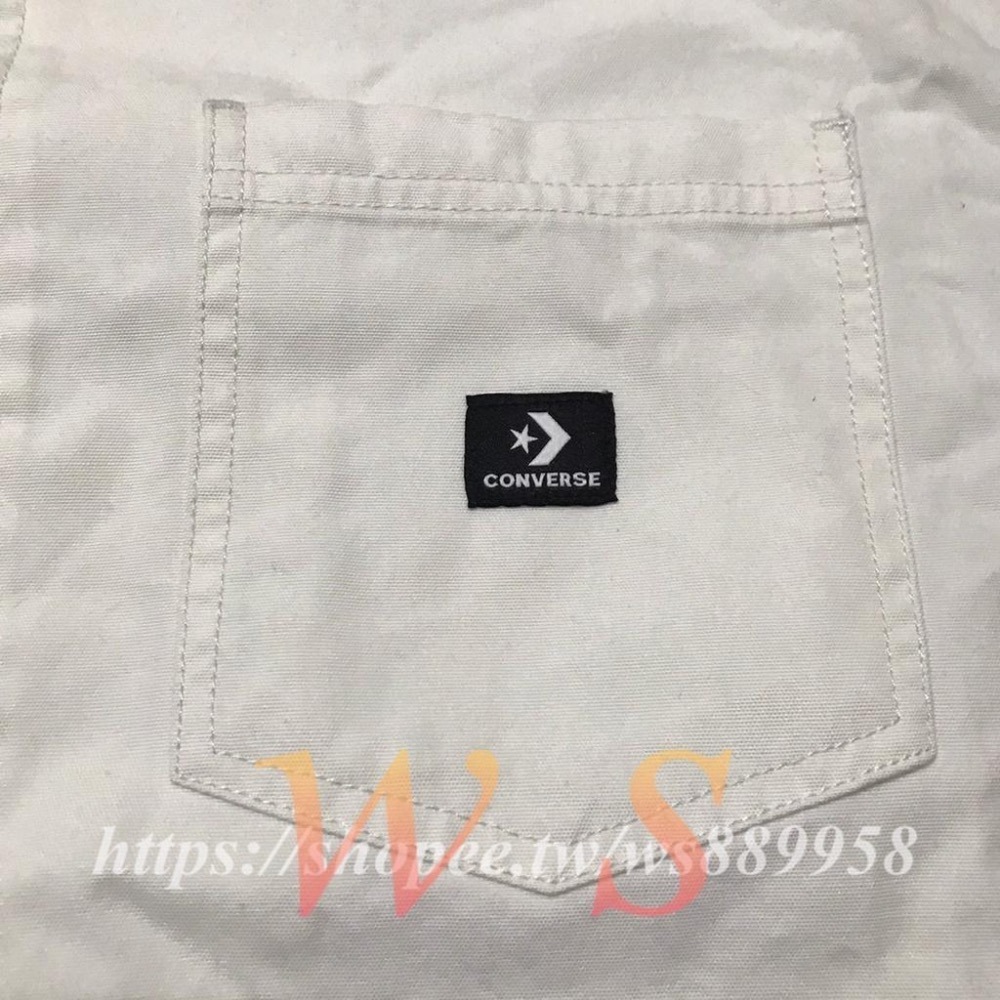 【WS】CONVERSE SHORT SLEEVE ZIP FRONT SHIRT 白 男款 運動 休閒 拉鍊 短袖襯衫-細節圖3