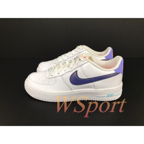 【WS】NIKE AIR FORCE 1 (GS) AF1 全白 白底葡萄紫 運動 增高 休閒鞋 DC8188-100