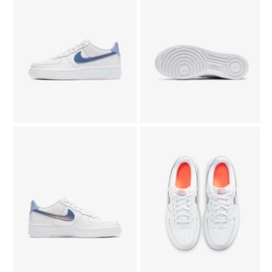 【WS】NIKE AIR FORCE 1 (GS)  AF1 全白 白底葡萄紫 運動 增高 休閒鞋 DC8188-100-細節圖7