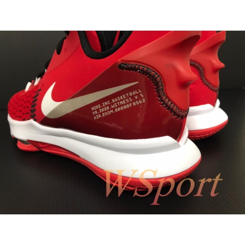 【WS】NIKE ZOOM LEBRON WITNESS 5 大學紅 LBJ 小皇帝 籃球鞋 CQ9380-601-細節圖4