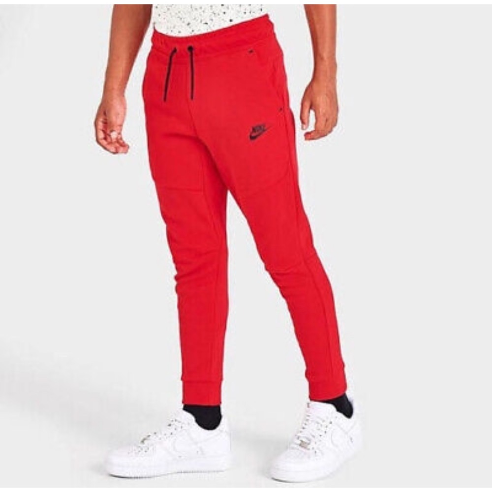 【WS】NIKE TECH FLEECE JOGGER 男 大童 紅 休閒 長褲 棉褲 縮口褲 CU9213-657-細節圖2