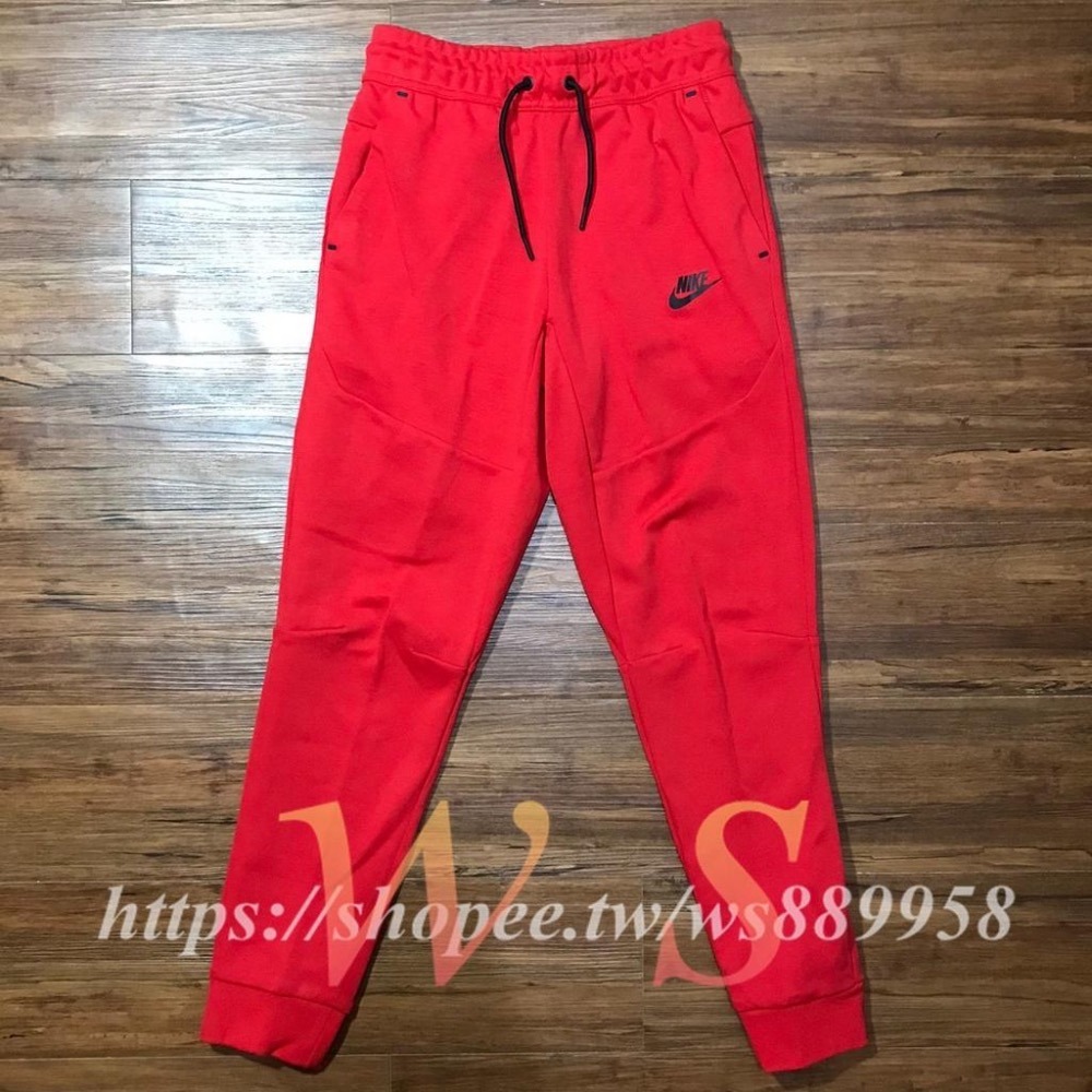 【WS】NIKE TECH FLEECE JOGGER 男 大童 紅 休閒 長褲 棉褲 縮口褲 CU9213-657-細節圖9