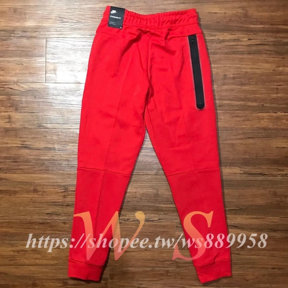 【WS】NIKE TECH FLEECE JOGGER 男 大童 紅 休閒 長褲 棉褲 縮口褲 CU9213-657-細節圖10