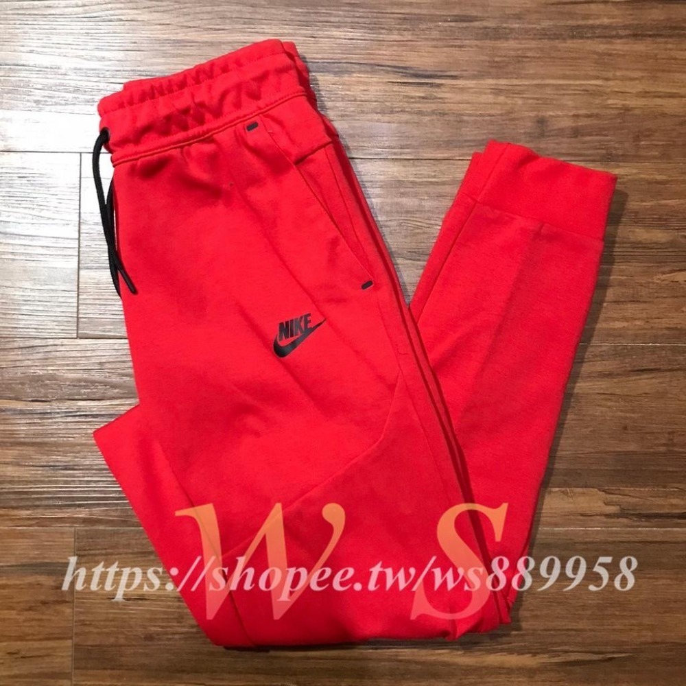 【WS】NIKE TECH FLEECE JOGGER 男 大童 紅 休閒 長褲 棉褲 縮口褲 CU9213-657-細節圖11