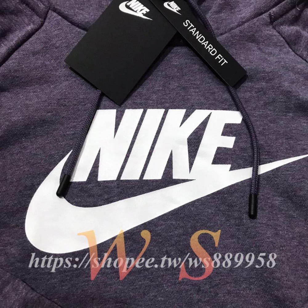 【WS】NIKE NSW ESSNTL HOODIE 女 紫 運動 刷毛 棉質 帽T BV4127-573-細節圖3