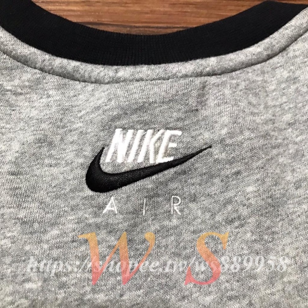 【WS】NIKE B NSW AIR LS CREW 灰 基本款 長袖 加絨 大學T 童裝 CU9210-063-細節圖7