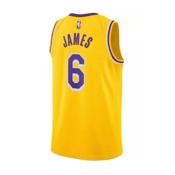 【WS】NIKE NBA LAKERS 湖人 LEBRON JAMES 小皇帝 球迷版球衣 黃 CW3669-738-細節圖8