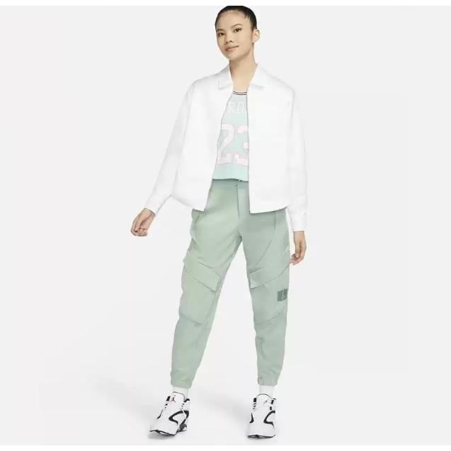 【WS】NIKE JORDAN CLASSICS 白 女款 復古 運動 休閒 襯衫 夾克 外套 DD7084-100-細節圖2