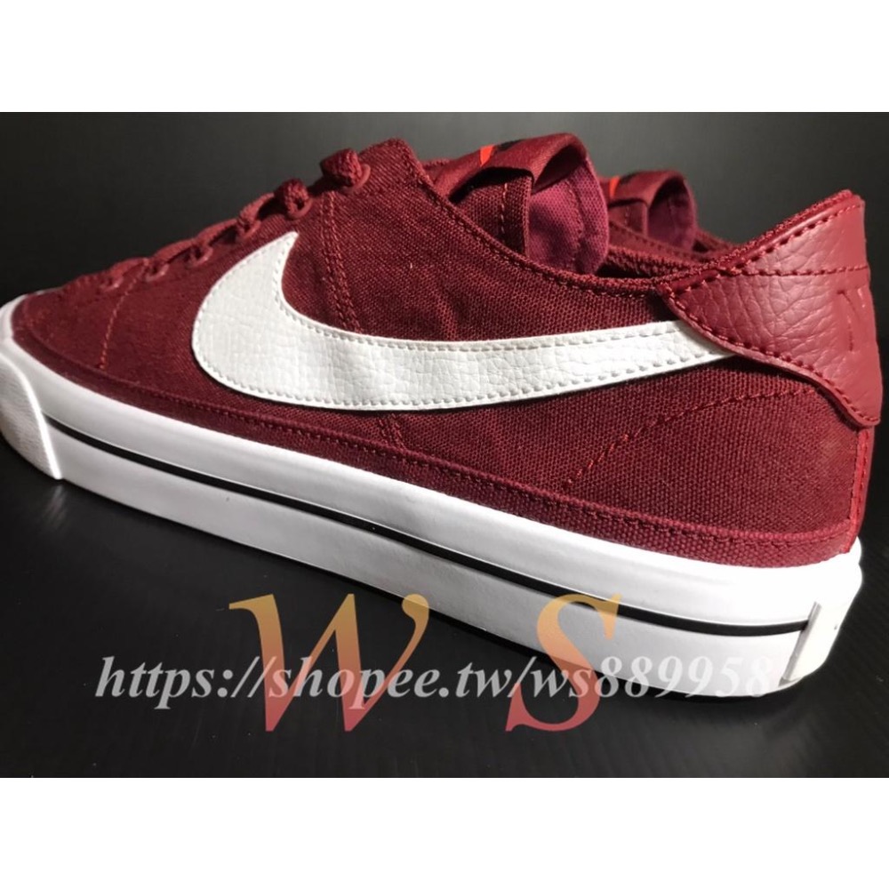 【WS】NIKE COURT LEGACY CNVS 基本款 紅 復古 帆布 休閒鞋 滑板鞋 CW6539-600-細節圖5