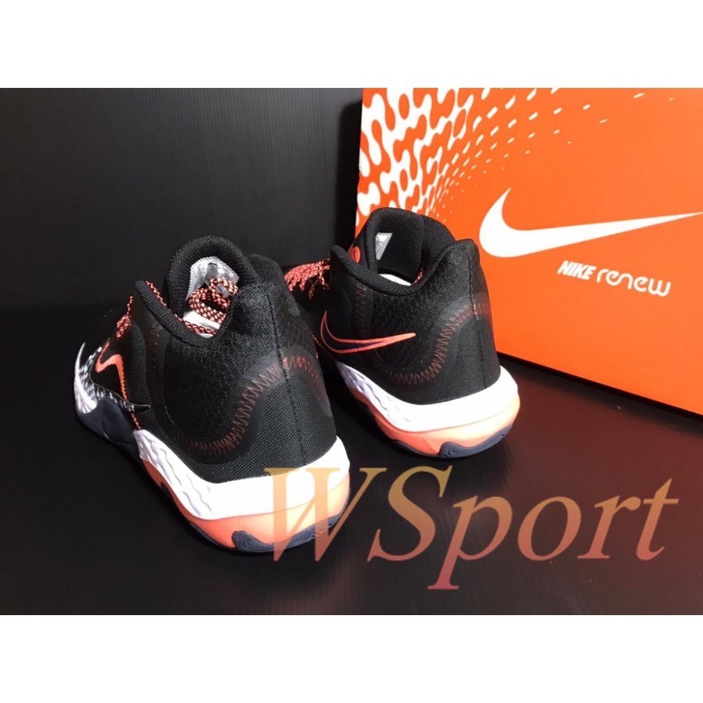 【WS】NIKE RENEW ELEVATE 黑橘 運動 耐磨 透氣 籃球鞋 CK2669-006-細節圖3