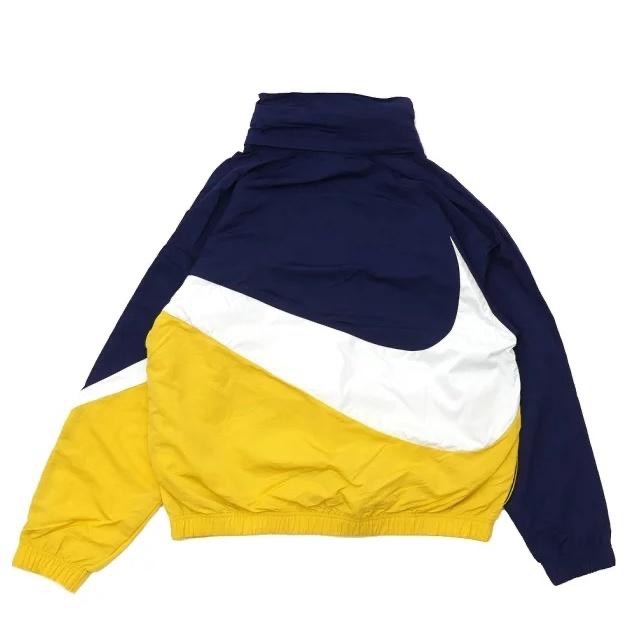 【WS】NIKE BIG SWOOSH ANORAK QS 大勾 半開襟 衝鋒衣 藍黃M AT4489-417-細節圖2