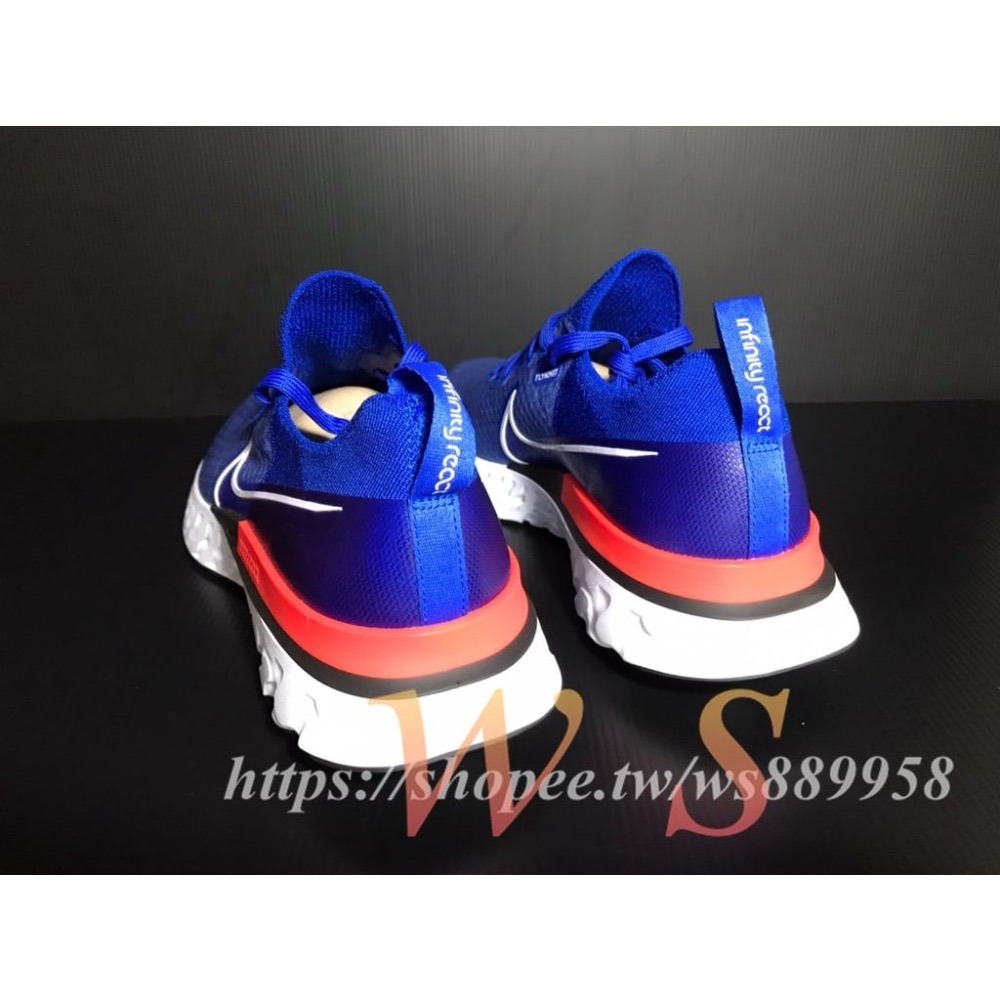 【WS】NIKE REACT INFINITY RUN FK 男 藍橘 編織 襪套 跑步鞋 慢跑鞋 CD4371-400-細節圖3