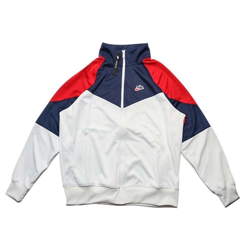 【WS】NIKE NSW 黑白 白藍紅 復古 立領夾克 運動外套 男生 BV2626-121 BV2626-010-細節圖8