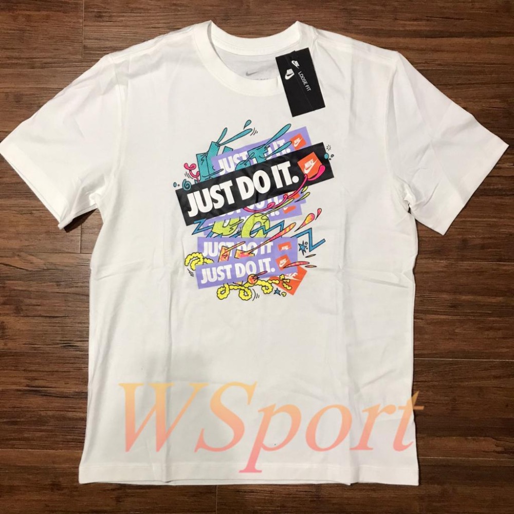 【WS】NIKE NSW TEE JDI 塗鴉 LOGO 運動 休閒 短袖 短T 白 DD1263-100 藍 435-細節圖3