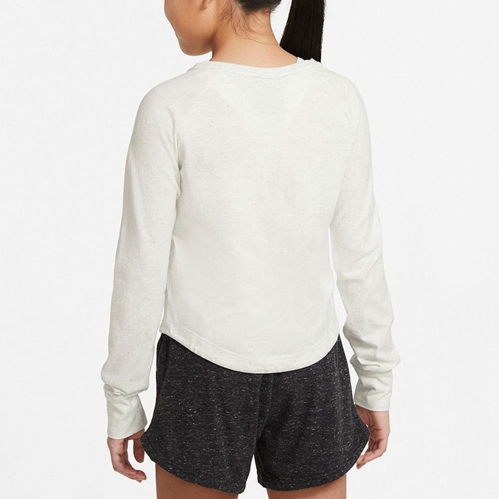 【WS】NIKE G NSW LS CREW 灰 運動 休閒 長袖 長T 女童 童裝 DA1125-051-細節圖2