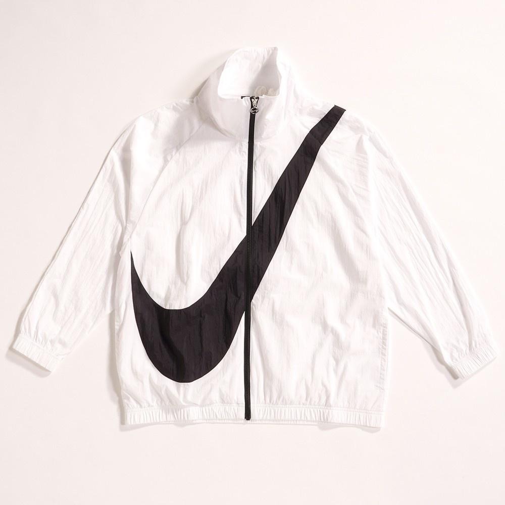 【WS】NIKE NSW SWOOSH 大勾勾 立領外套女款 黑紅 白黑  黑白 防風 運動 風衣 外套 連帽外套 三色-細節圖9