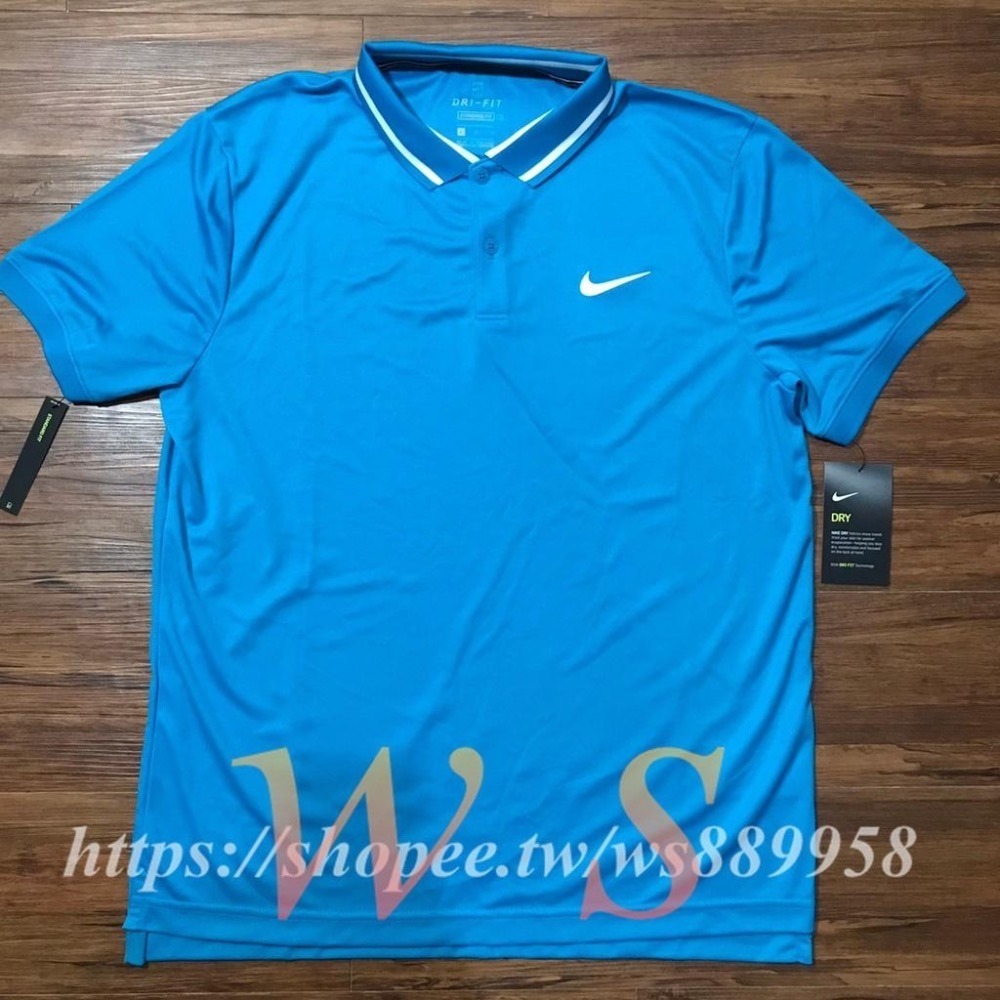 【WS】NIKE AS M NKCT DRY 男裝 藍 短袖 POLO 網球 費德勒 休閒 透氣 BV1195-425-細節圖6
