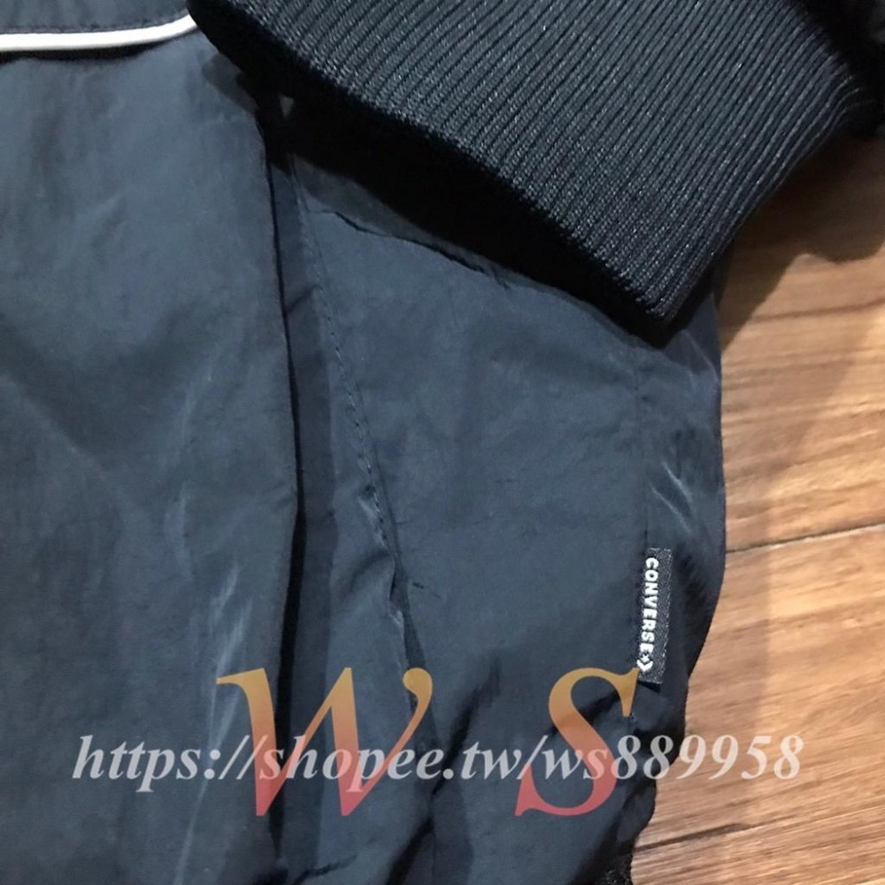【WS】CONVERSE 女款 黑 保暖 工裝 羽絨服 運動 休閒 連帽外套 帽子可拆卸-細節圖3