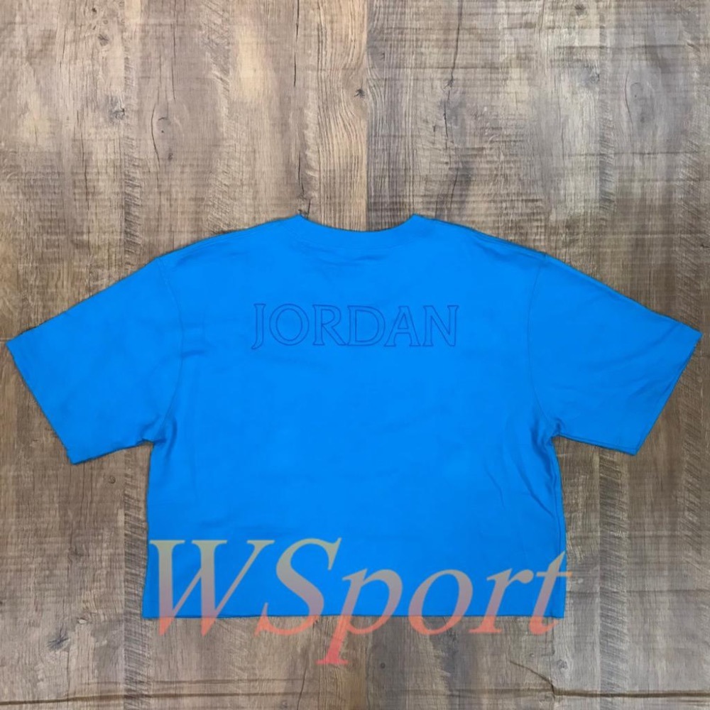 【WS】NIKE JORDAN 女款 北卡藍 短版 上衣 運動 休閒 短T 短袖 DD7055-468-細節圖2