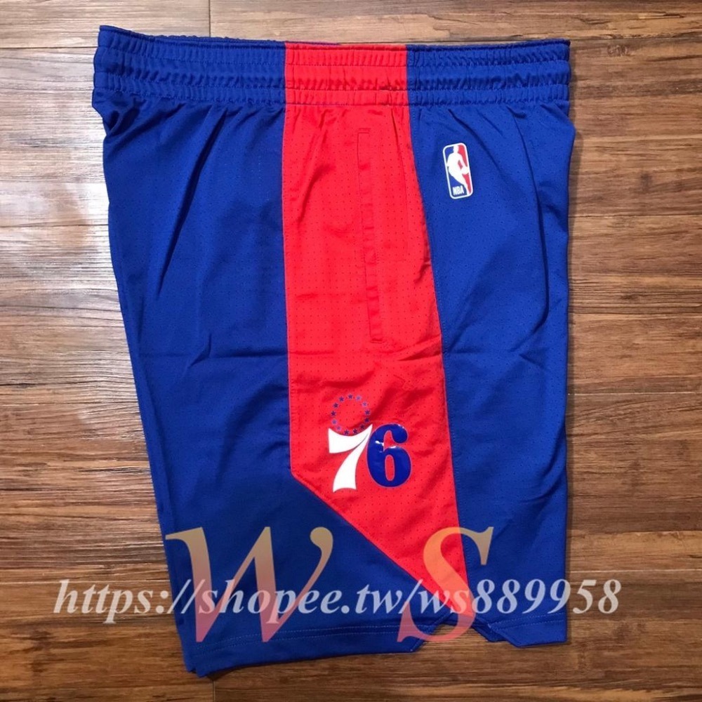 【WS】NIKE NBA DRY EMBIID 費城 籃球 76人 藍色 客場 短褲 球褲 AJ5098-495-細節圖6