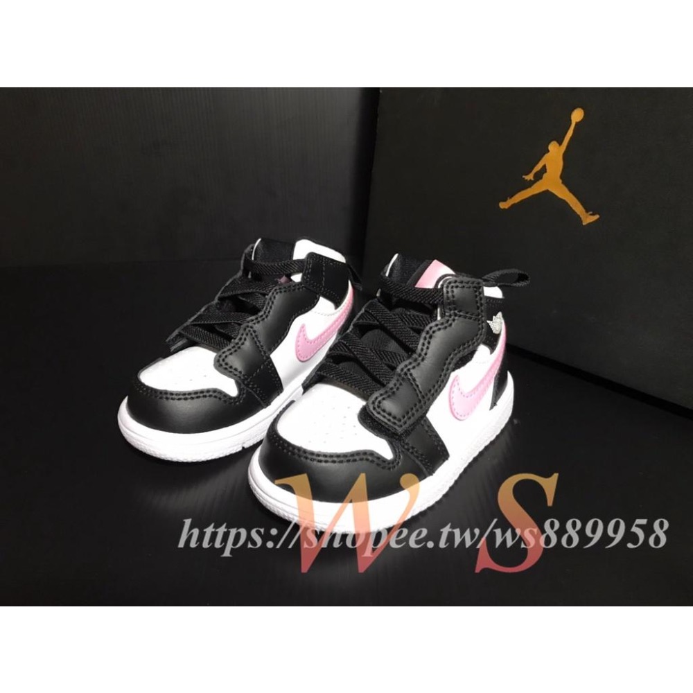 【WS】AIR JORDAN 1 MID ALT (TD) 櫻花粉 AJ1 籃球鞋 小童鞋 AT4613-103-細節圖2