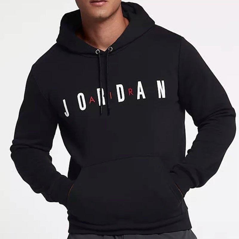 【WS】NIKE JORDAN AIR 男款 黑 刷毛 運動 休閒 長袖 帽T 男生 AH4510-010-細節圖2