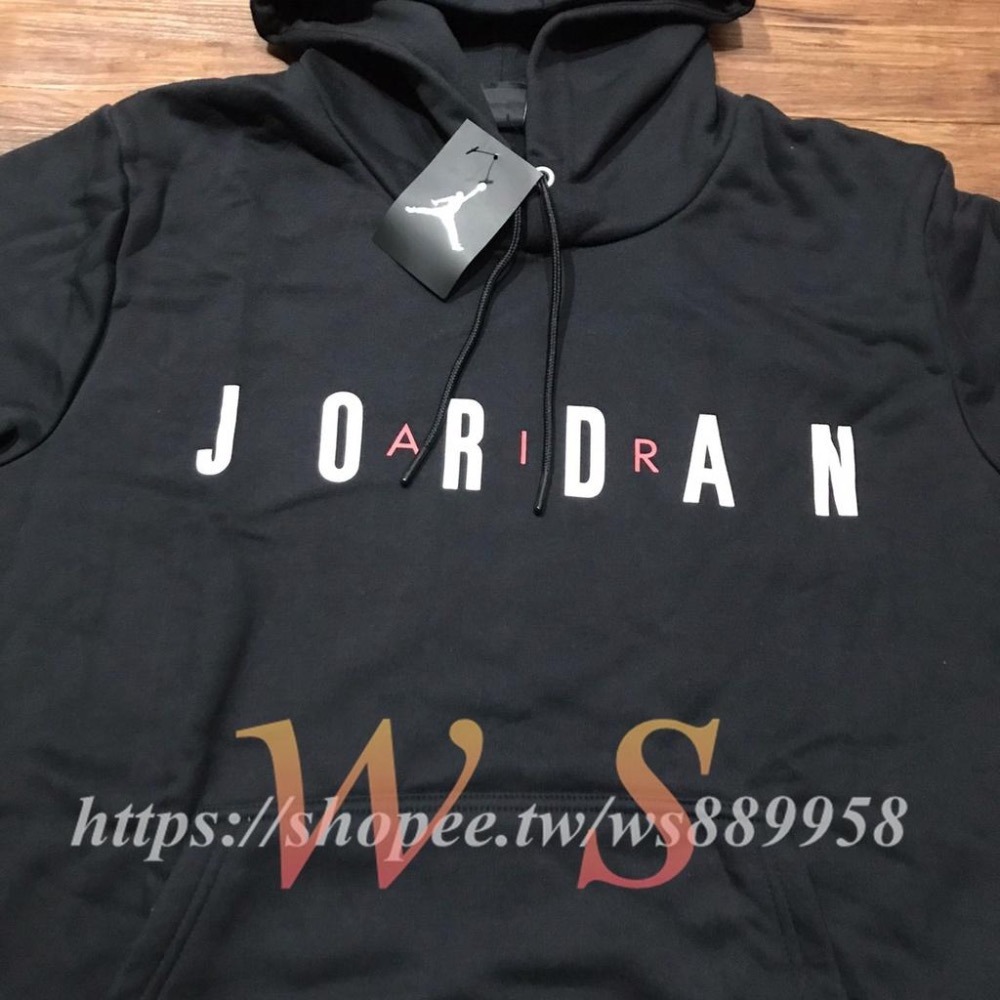 【WS】NIKE JORDAN AIR 男款 黑 刷毛 運動 休閒 長袖 帽T 男生 AH4510-010-細節圖5