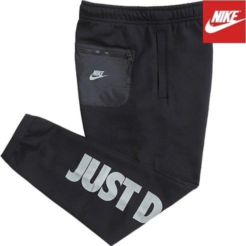 【WS】NIKE JUST DO IT 男款  3M反光 刷毛 黑色長褲 抽繩 運動 休閒 棉褲  CU4051-010-細節圖4