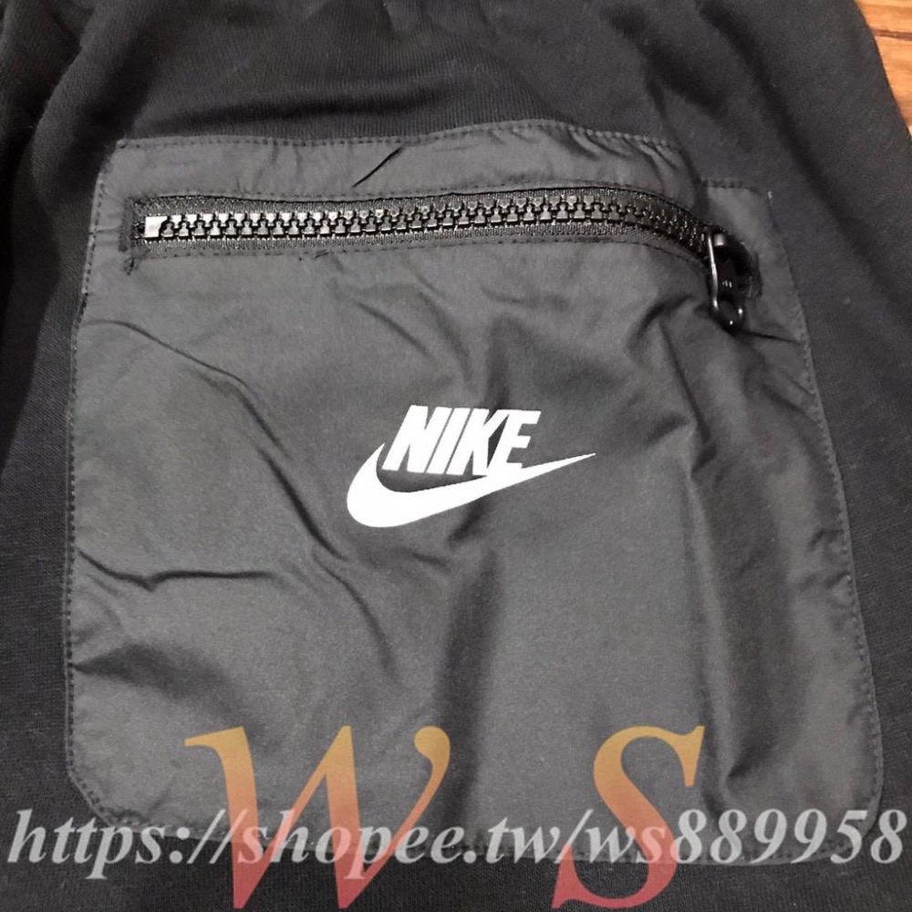 【WS】NIKE JUST DO IT 男款  3M反光 刷毛 黑色長褲 抽繩 運動 休閒 棉褲  CU4051-010-細節圖9