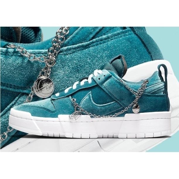 【WS】NIKE W DUNK LOW DISRUPT 藍色 鍊條 解構 增高 休閒鞋 女鞋 DO5219-010-細節圖4
