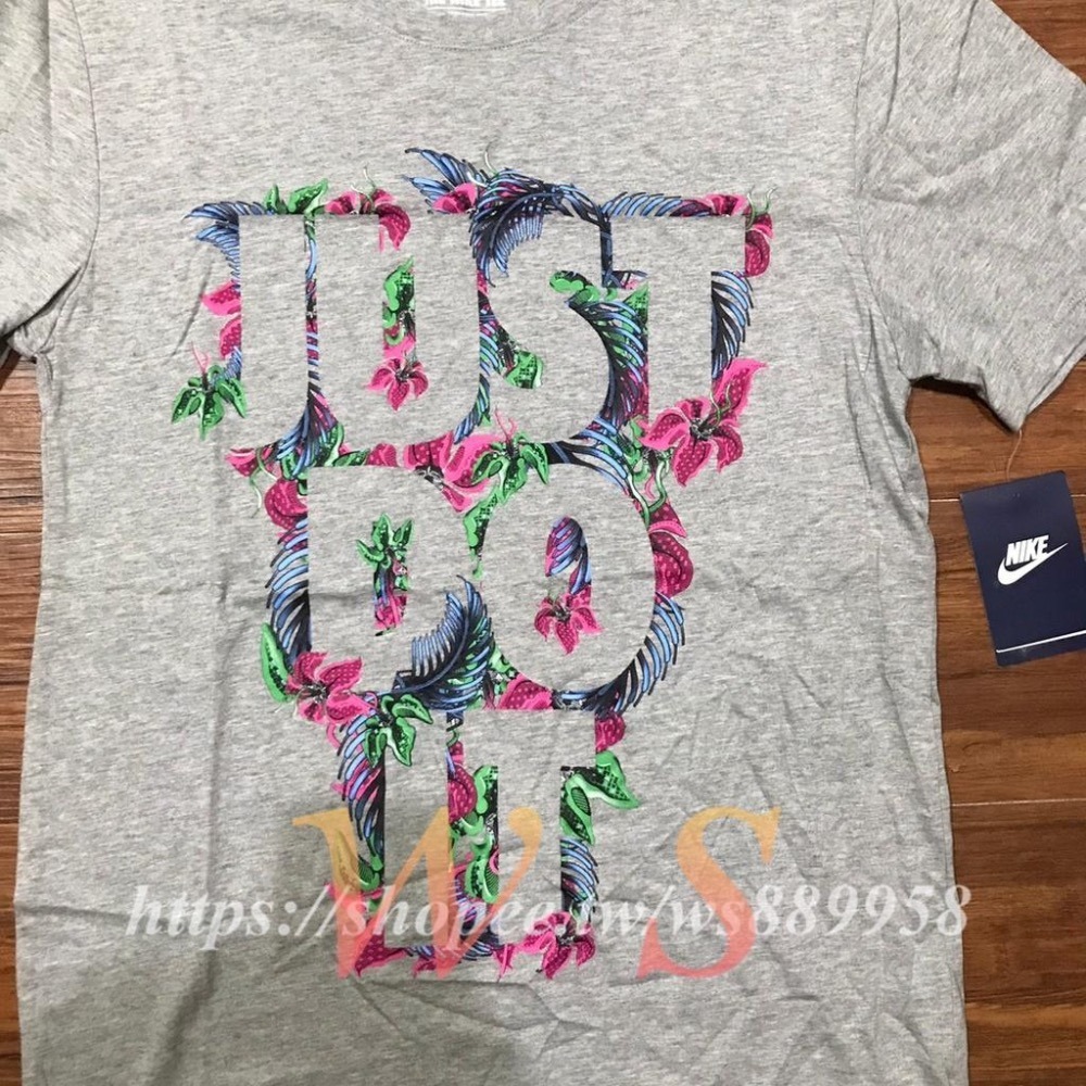 【WS】NIKE NSW B JDI 灰 花卉 童裝 運動 休閒 短袖 短T 666808-063-細節圖2